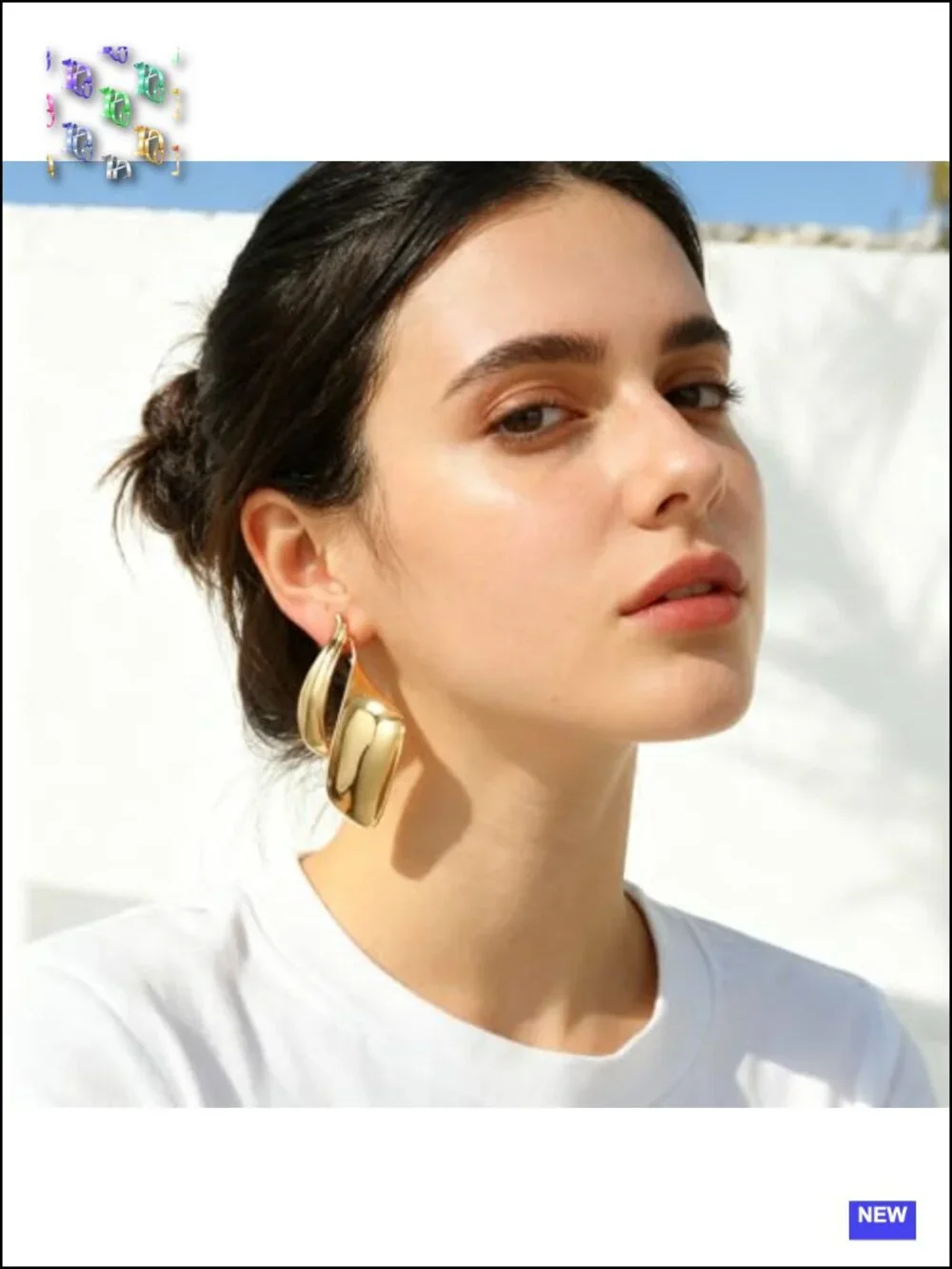 Chunky Gold Plated Statement Drop Dangle Earrings Geometric Metal